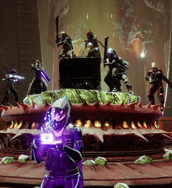 Strategic Unicorns clan members gathered during a bright Destiny 2 activity