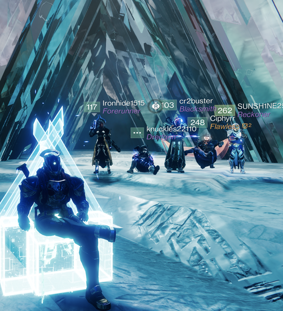 Strategic Unicorns clan members posing after a Destiny 2 encounter
